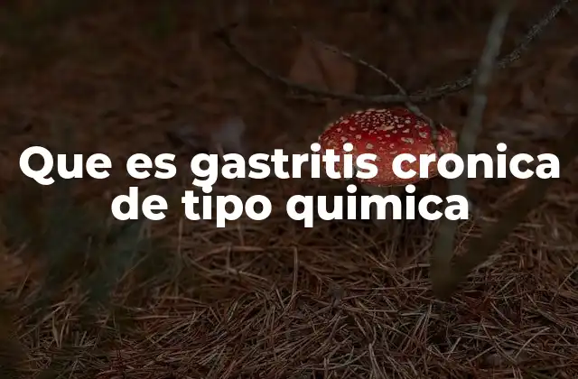 Que es Gastritis Cronica de Tipo Quimica
