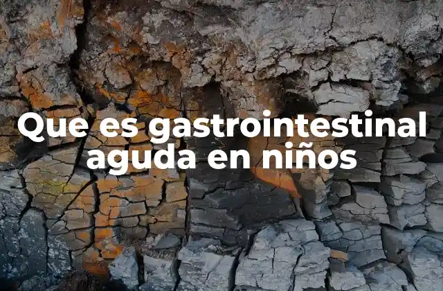 Que es Gastrointestinal Aguda en Niños