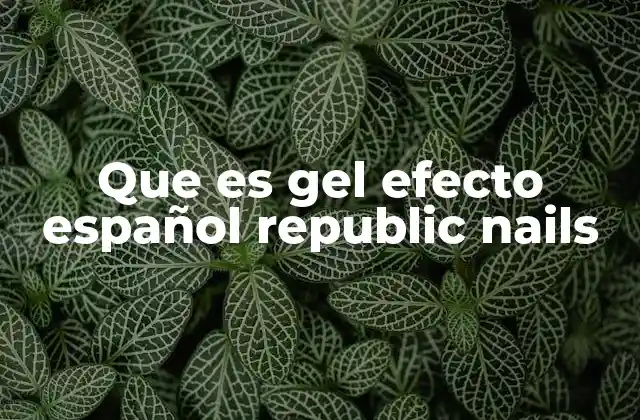 Que es Gel Efecto Español Republic Nails