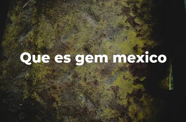 Que es Gem Mexico 2 GEM México como una herramienta para el desarrollo económico local