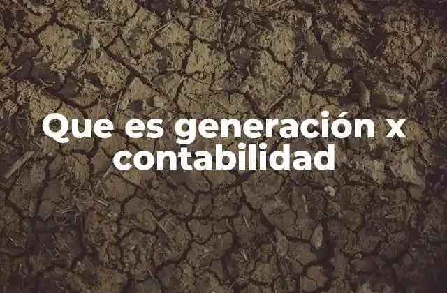 Que es Generación X Contabilidad
