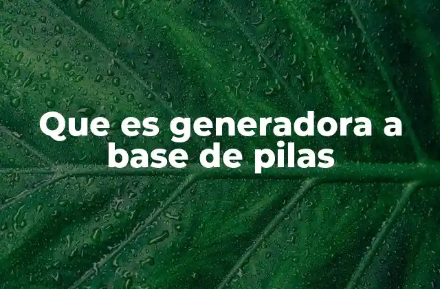 Funcionamiento de los generadores basados en pilas