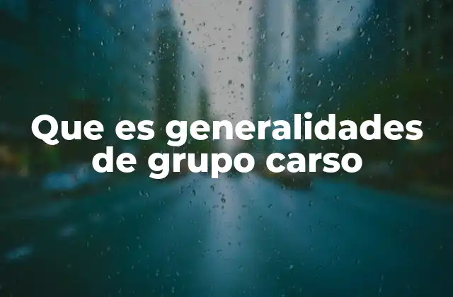 Que es Generalidades de Grupo Carso