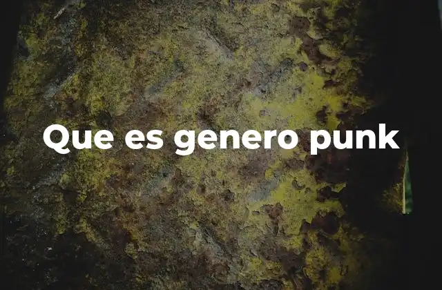Que es Genero Punk