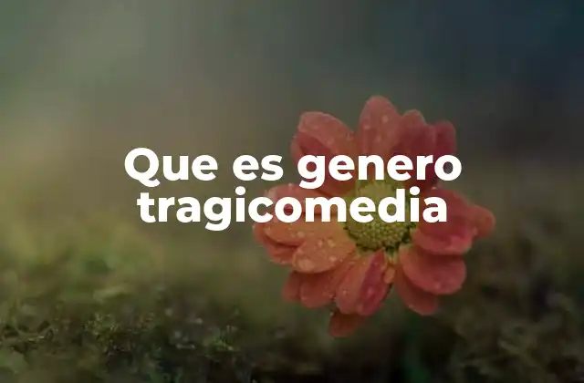 Que es Genero Tragicomedia