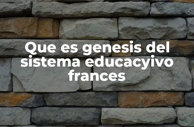Que es Genesis Del Sistema Educacyivo Frances