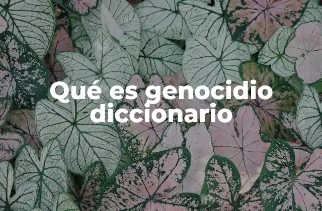 Qué es Genocidio Diccionario