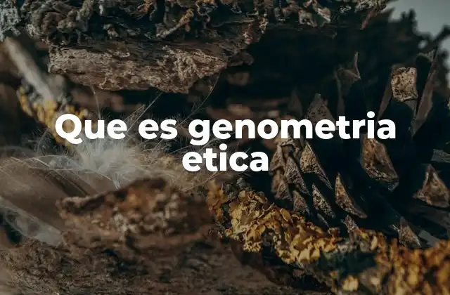 Que es Genometria Etica