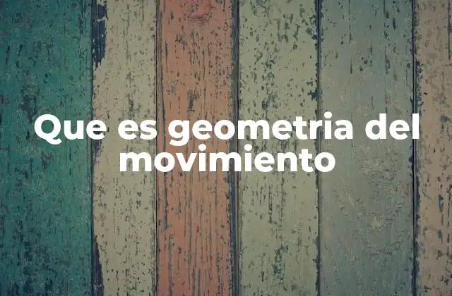 Que es Geometria Del Movimiento