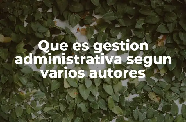 Que es Gestion Administrativa Segun Varios Autores