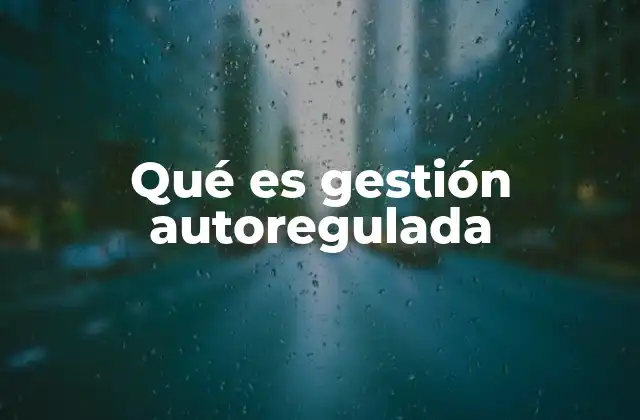 Qué es Gestión Autoregulada
