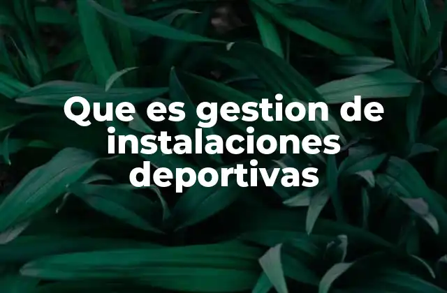 Que es Gestion de Instalaciones Deportivas 2 La importancia de un enfoque estratégico en espacios deportivos