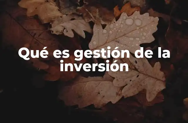 Cómo se diferencia la gestión de inversiones de otras estrategias financieras