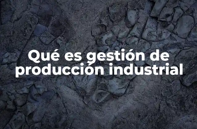 Qué es Gestión de Producción Industrial