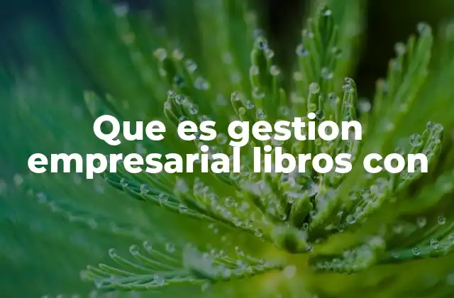 Que es Gestion Empresarial Libros con