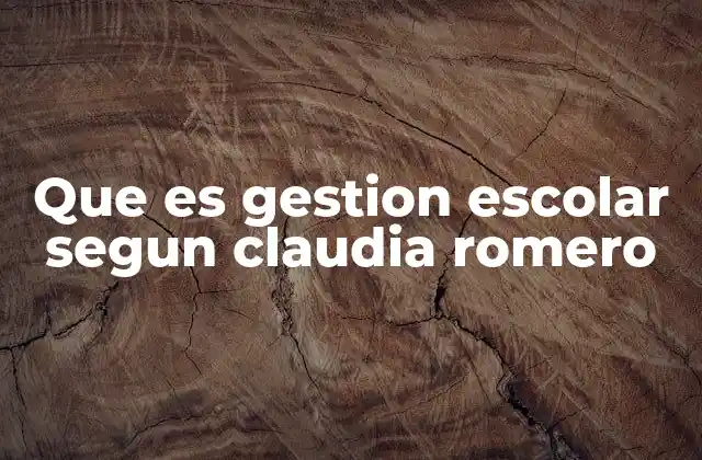 Que es Gestion Escolar Segun Claudia Romero
