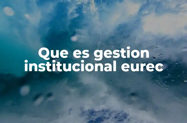 Que es Gestion Institucional Eurec