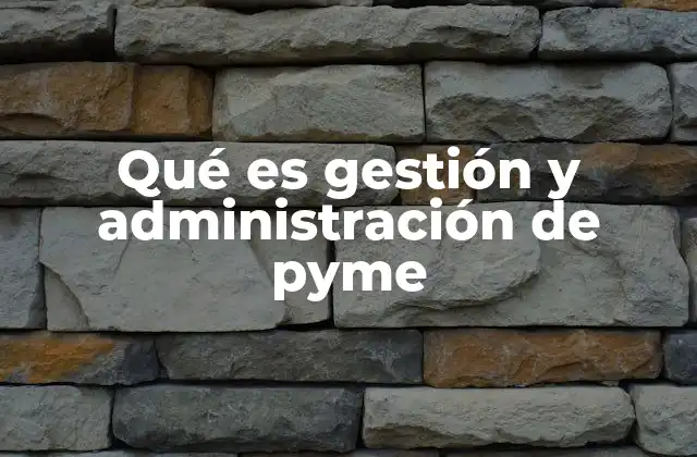 Qué es Gestión y Administración de Pyme