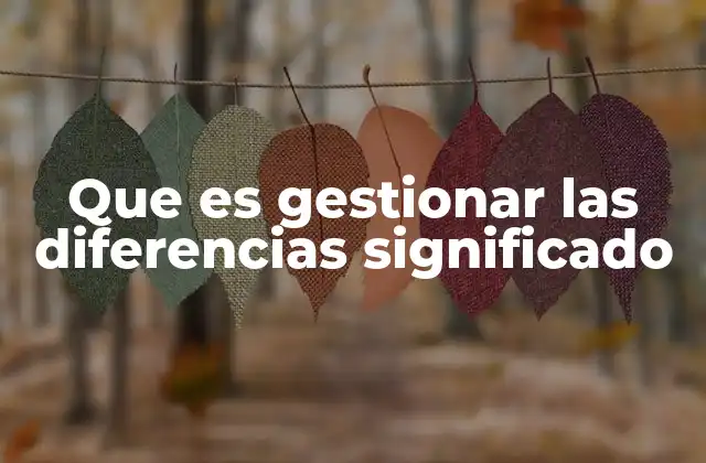 Que es Gestionar las Diferencias Significado 2 La importancia de gestionar las diferencias en el entorno social