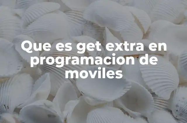 Que es Get Extra en Programacion de Moviles