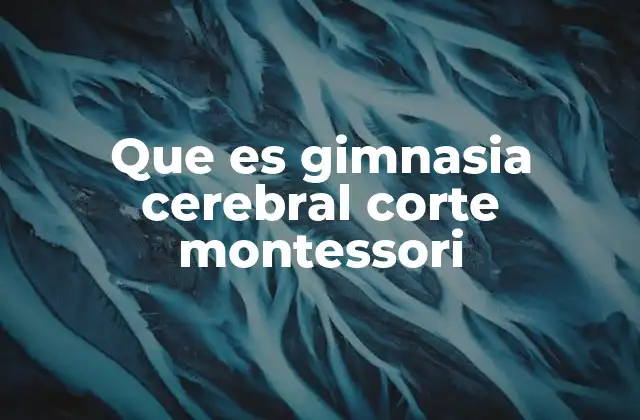 Que es Gimnasia Cerebral Corte Montessori