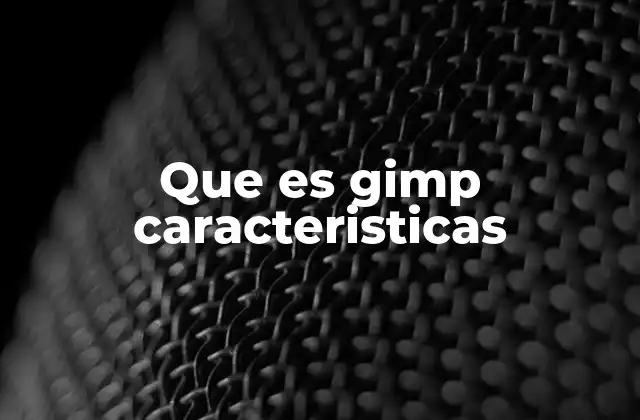 Que es Gimp Caracteristicas