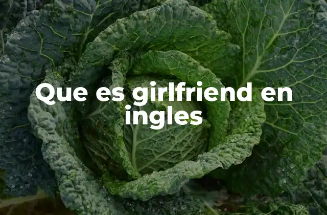 Que es Girlfriend en Ingles
