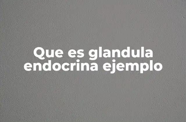 Que es Glandula Endocrina Ejemplo