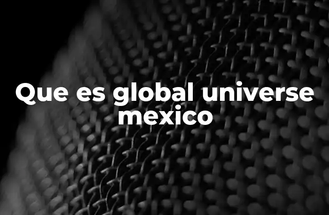 Que es Global Universe Mexico 2 La importancia de las iniciativas globales en México