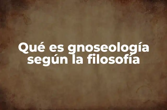 Qué es Gnoseología según la Filosofía