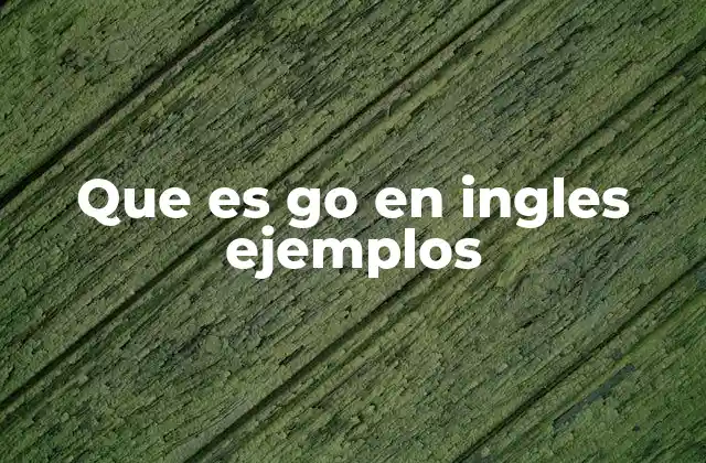 Que es Go en Ingles Ejemplos