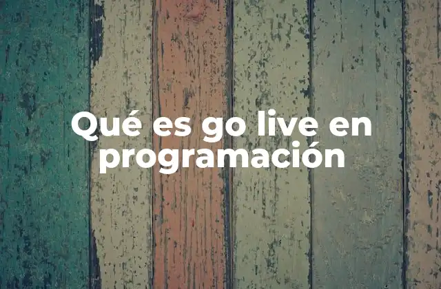 Qué es Go Live en Programación