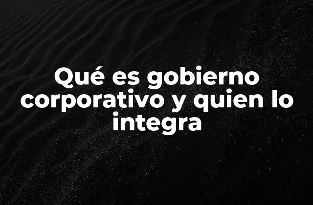 Qué es Gobierno Corporativo y Quien Lo Integra 2 La estructura básica que guía las decisiones empresariales