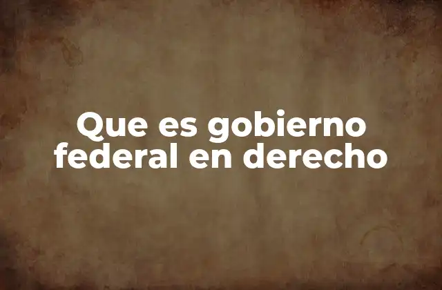 Que es Gobierno Federal en Derecho