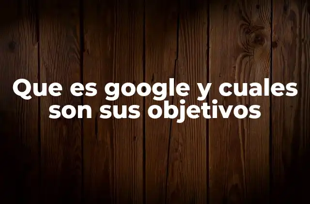 Que es Google y Cuales Son Sus Objetivos