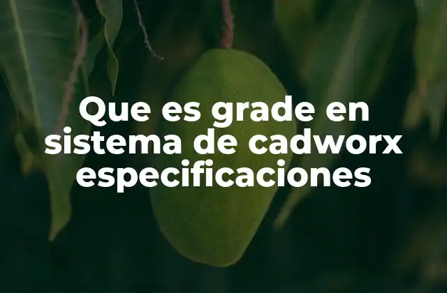 Que es Grade en Sistema de Cadworx Especificaciones