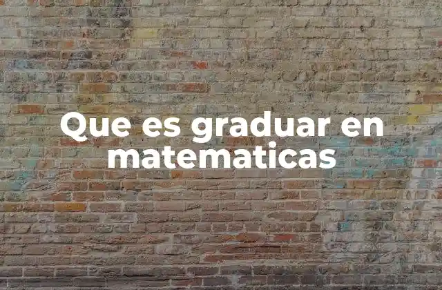 Que es Graduar en Matematicas