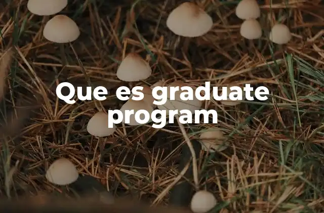Que es Graduate Program