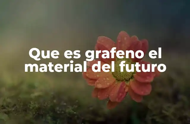 Que es Grafeno el Material Del Futuro
