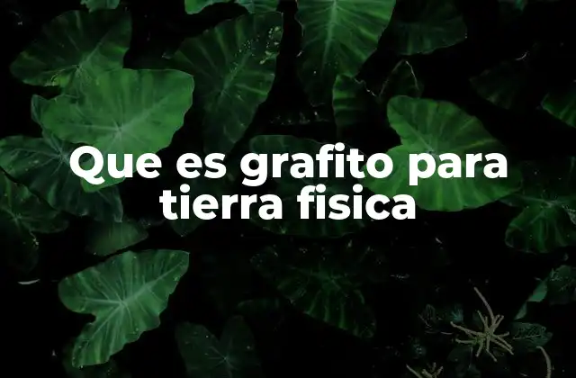 Que es Grafito para Tierra Fisica