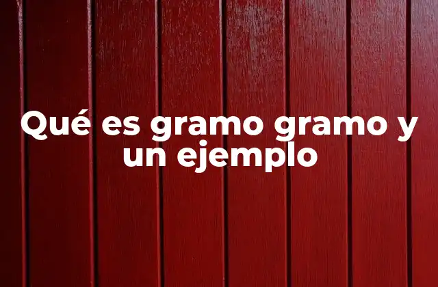 Qué es Gramo Gramo y un Ejemplo