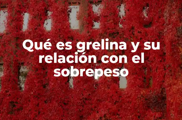 Qué es Grelina y Su Relación con el Sobrepeso