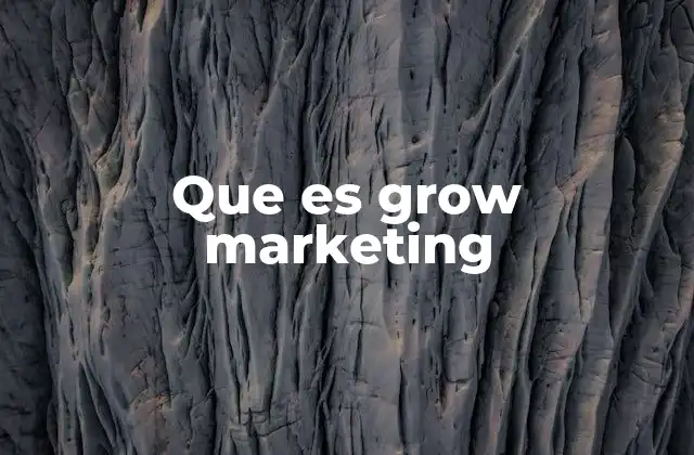 Que es Grow Marketing