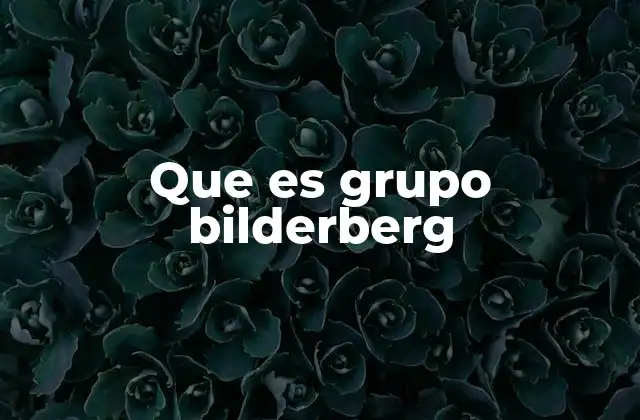 Que es Grupo Bilderberg