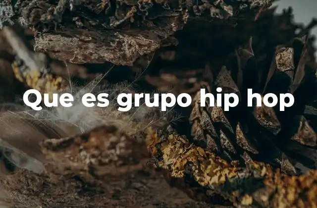 Que es Grupo Hip Hop
