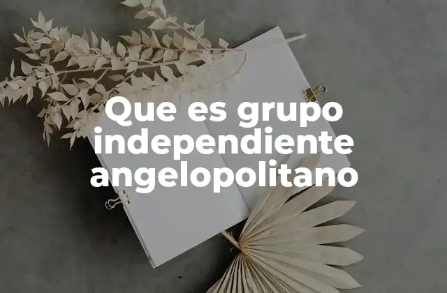 Que es Grupo Independiente Angelopolitano