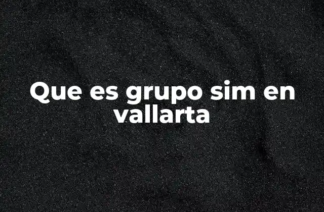 Que es Grupo Sim en Vallarta