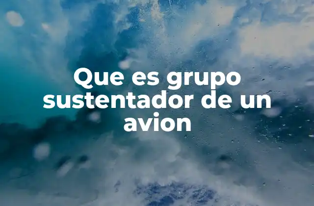 Que es Grupo Sustentador de un Avion