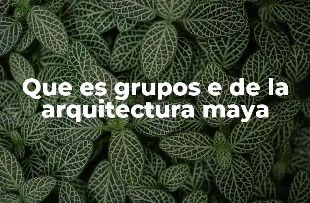 Que es Grupos e de la Arquitectura Maya