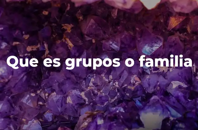 Que es Grupos o Familia